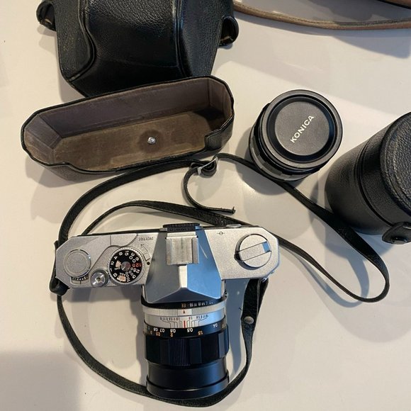 Konica Autoreflex T3 35mm SLR Film Camera, 2 Lenses And Case - Picture 2 of 9